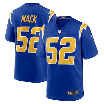 mens nike khalil mack royal los angeles chargers alternate 